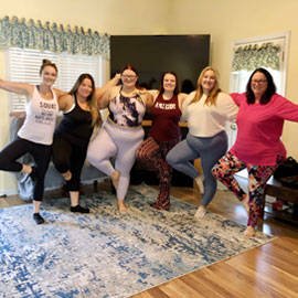bachelorette party yoga indoor